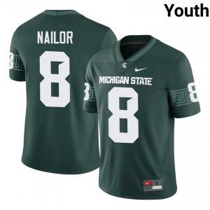 Jalen Nailor Collection: MSU #8 Green High School Stitch Youth Football Jersey 88453300