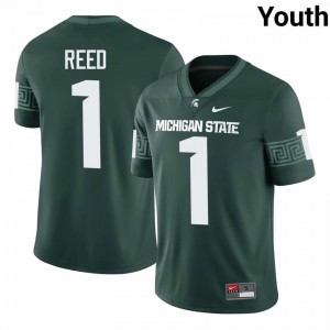 Jayden Reed #1 Michigan State Spartans Green College Stitch Jersey - Premium Youth Football Edition 14005358