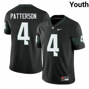 Jaziun Patterson Collection: MSU #4 Black High School Stitched Youth Football Jersey 90616189