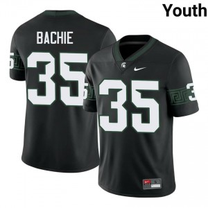 #35 Joe Bachie MSU Spartans Black Youth Jersey - Official University Stitched Football Uniform 44390528