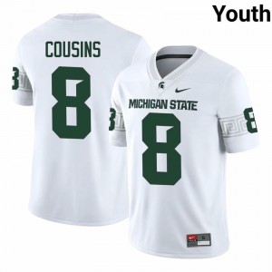 White Spartans #8 Kirk Cousins Youth Player Jersey - Heavy-Duty Embroidery Football Uniform 22020880