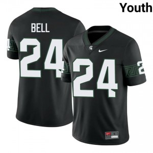 #24 Le'Veon Bell MSU Spartans Black Youth Jersey - Official University Stitched Football Uniform 85154444