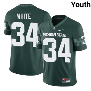 Lorenzo White Collection: MSU #34 Green High School Stitch Youth Football Jersey 65933756