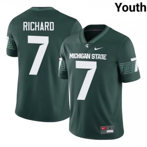 Michael Richard Collection: MSU #7 Green High School Stitch Youth Football Jersey 65127034
