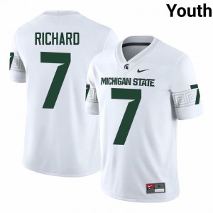 Michael Richard #7 Michigan State Spartans White College Embroidery Jersey - Premium Youth Football Edition 78656083