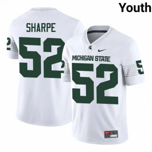 Authentic Nick Sharpe Michigan State #52 White Jersey - Youth NCAA Football Elite Collection 20319391