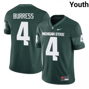 #4 Plaxico Burress MSU Spartans Green Youth Jersey - Official University Stitch Football Uniform 34972751