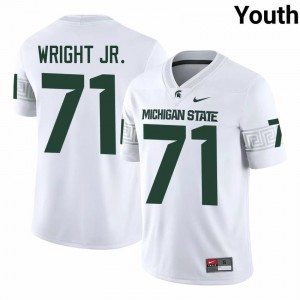 Robert Wright Jr. Collection: MSU #71 White High School Embroidery Youth Football Jersey 22917355