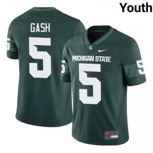 Authentic Samson Gash Michigan State #5 Green Jersey - Youth NCAA Football Elite Collection 65690808