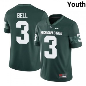 Tre Bell Collection: MSU #3 Green High School Stitch Youth Football Jersey 44800298